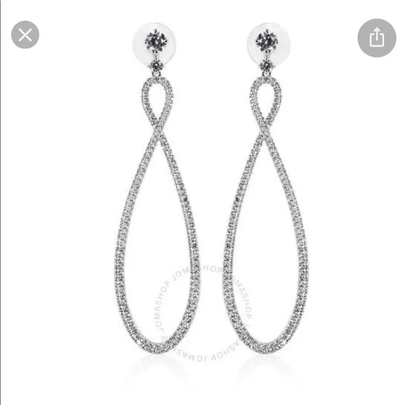 Swarovski Infinity Hoop Pierced Earrings, White, Rhodium plated BNWT - Picture 5 of 6